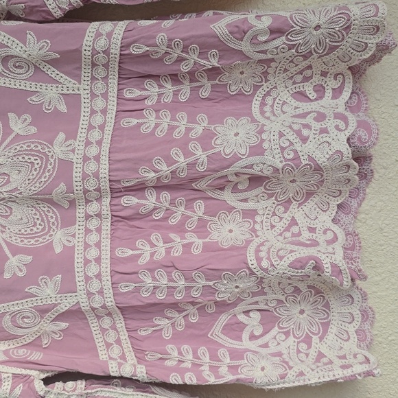 Ana & Rose Romantic Boho Embroidered Bell-Sleeve Blouse Pesant Top Sz.L - Picture 3 of 11
